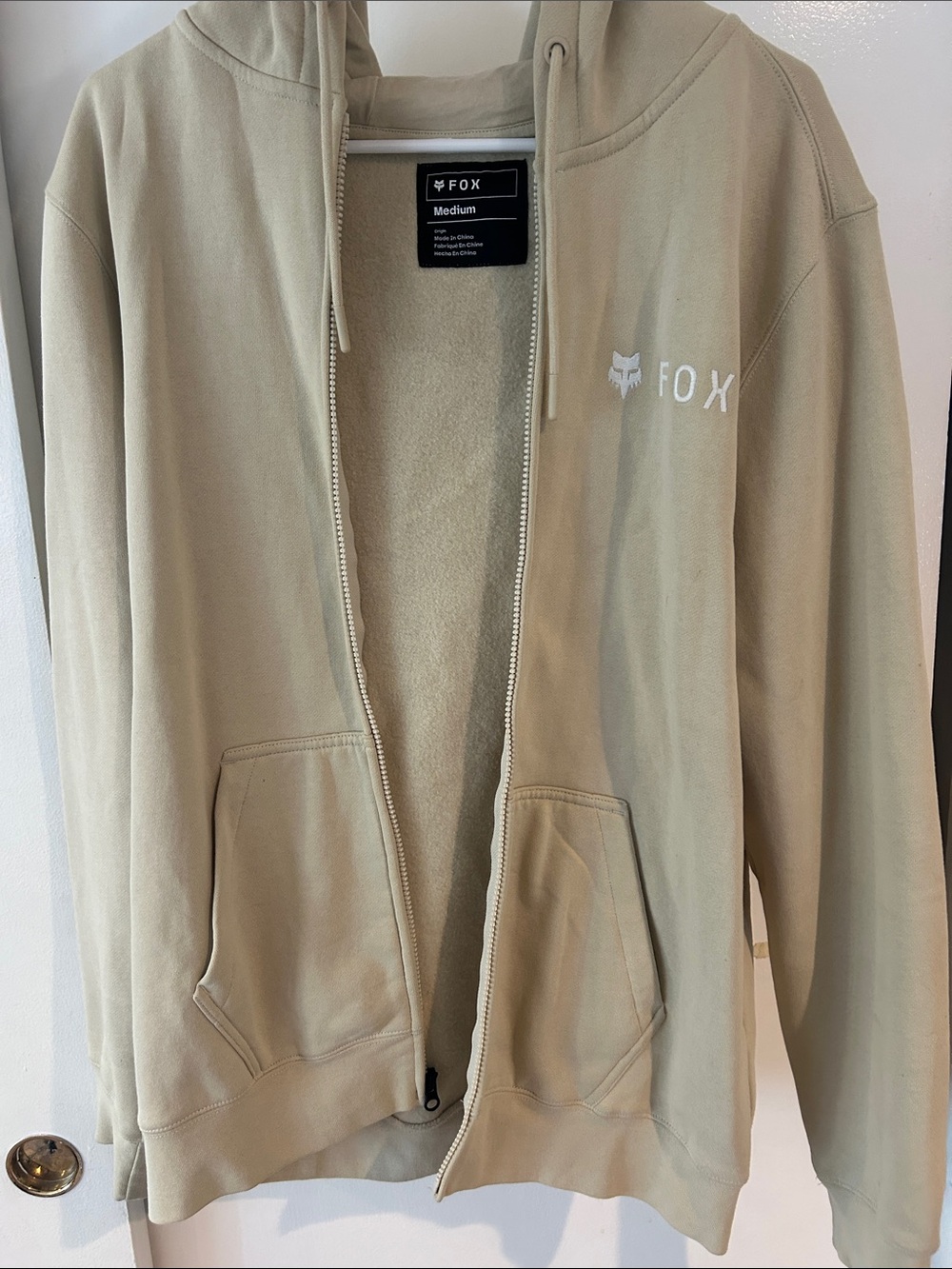 Fox Beige Full-Zip Hooded Jacket